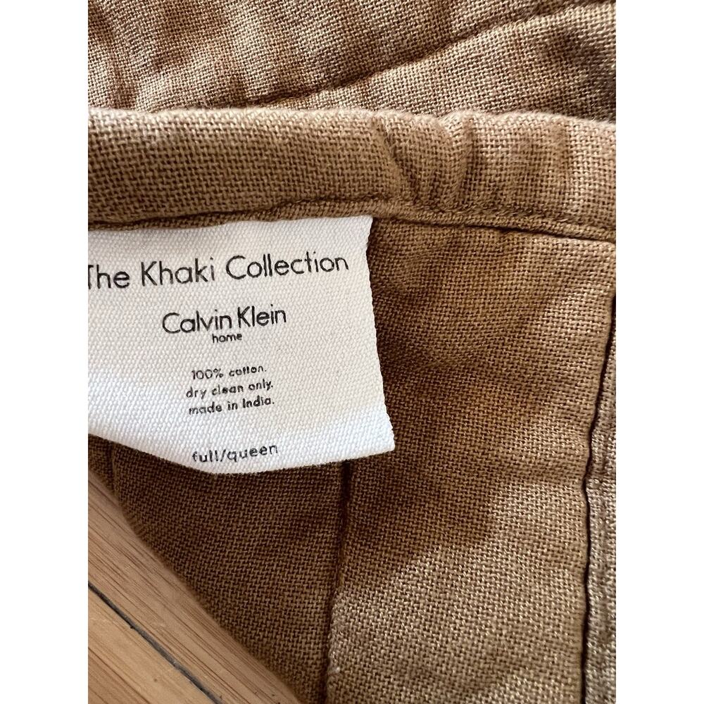Calvin Klein Queen The Khaki Collection Quilted Heavy Weight Cotton Blanket